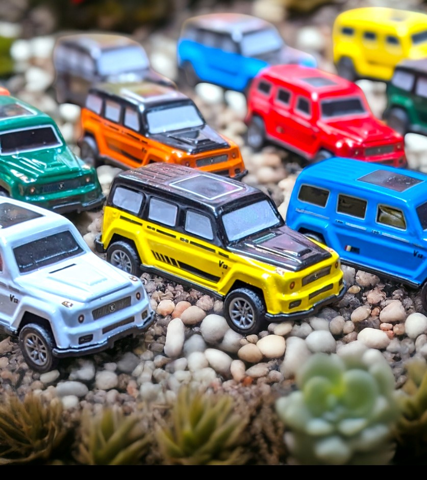 Pack of 12 - Mercedes Benz AMG Tin Metal Body Car/Jeep - Pull Back Die Cast Model Mercedes Benz G Class Wagon Toy Car For Kids - 1:64 Scale High Quality Car Diecast Metal Cars Toys Vehicles For Kids - Metal Auto Racing Cars