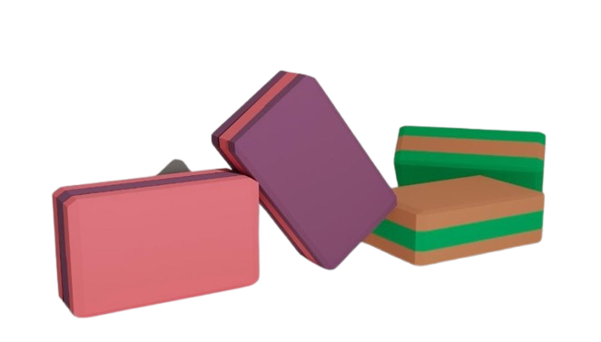 MYB Yoga Blocks |Random Color| Yoga Brick| Soft Non-Slip Foam For Yoga Exercise | Use With MYB Yoga Mats | EVA Foaming | Yoga Training Cube