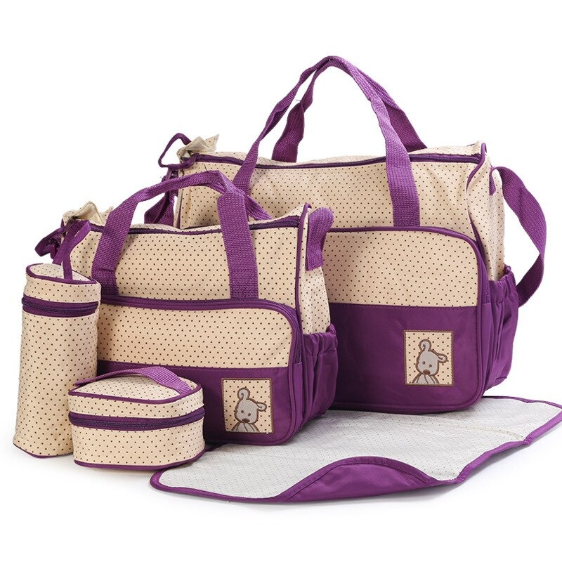 Diaper Baby Bag with changing Mat 5 pcs