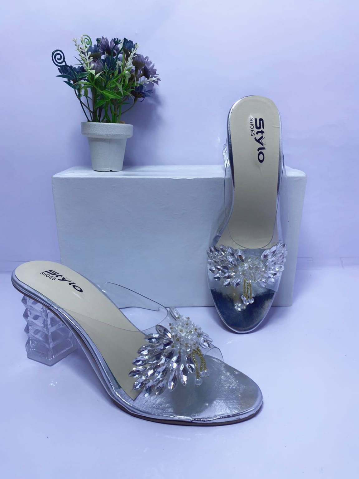 STYLO ELEGANT TRANSPARENT HEELS SANDELS