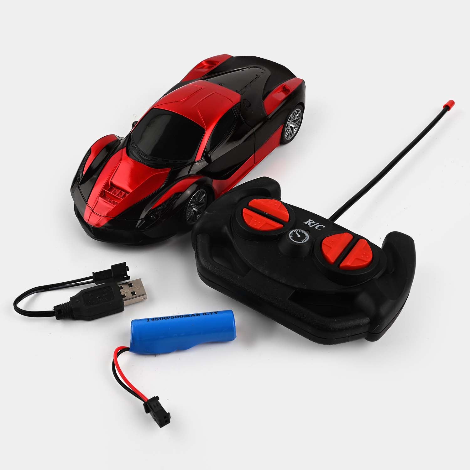 Fast-Racing RC Sports Car Toy with LED Lights for Kids 3+ Years