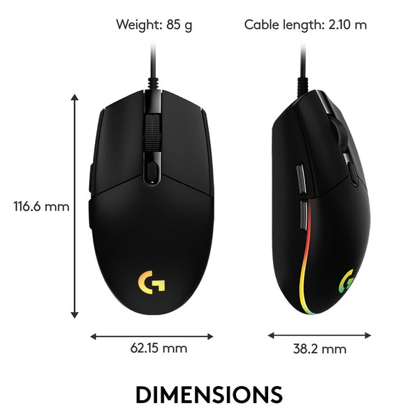 Mouse G102 - Mouse - Gaming Mouse - Lightsync Gaming Mouse -  Mouse For Pc - Advanced Gaming Mouse -  Mouse For Laptop - 8000 DPI - Wired Mouse - Optical Sensor - RGB Mouse - Multipurpose Mouse - USB Wired Mouse - Mouse For Gaming - Smooth Control Mouse