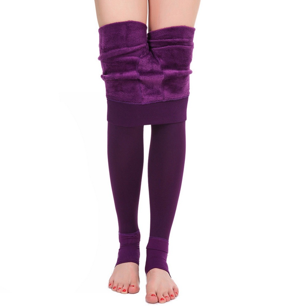 Women Winter Thick Warm Leggings Fleece Lined Thermal Full Foot Tight Pant  Polar Pantyhose Velvet Wool High Elasticity Leggings - AliExpress