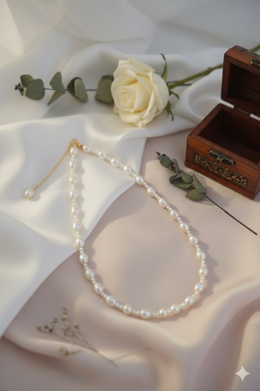 Elegant Faux Pearl Bead Necklace for Women – Chic Timeless & Dainty Fashion Jewelry