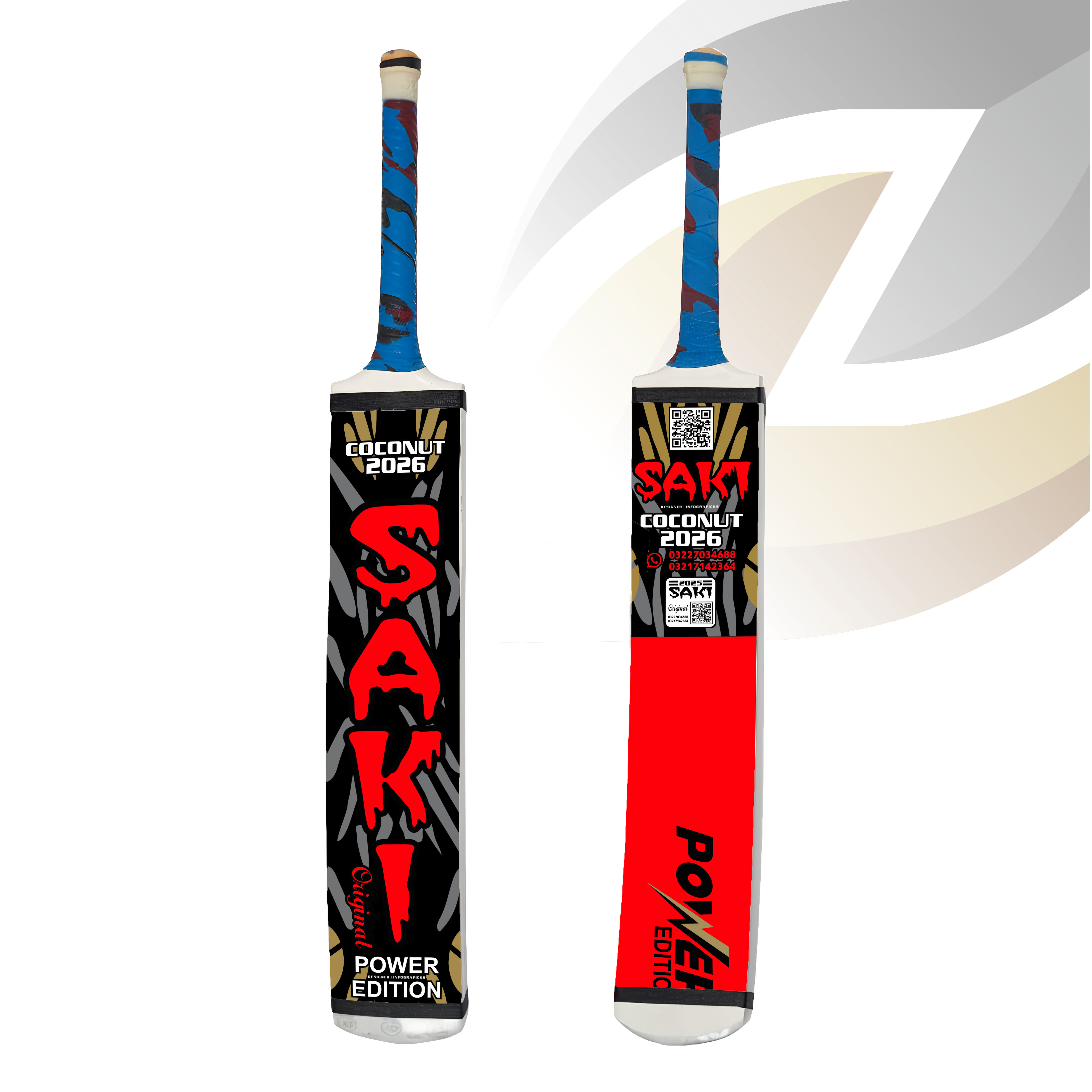 Saki Sports Cricket Bat with New Stickers  Durable Full Size Bat for Power Hitting  Halfcan handle