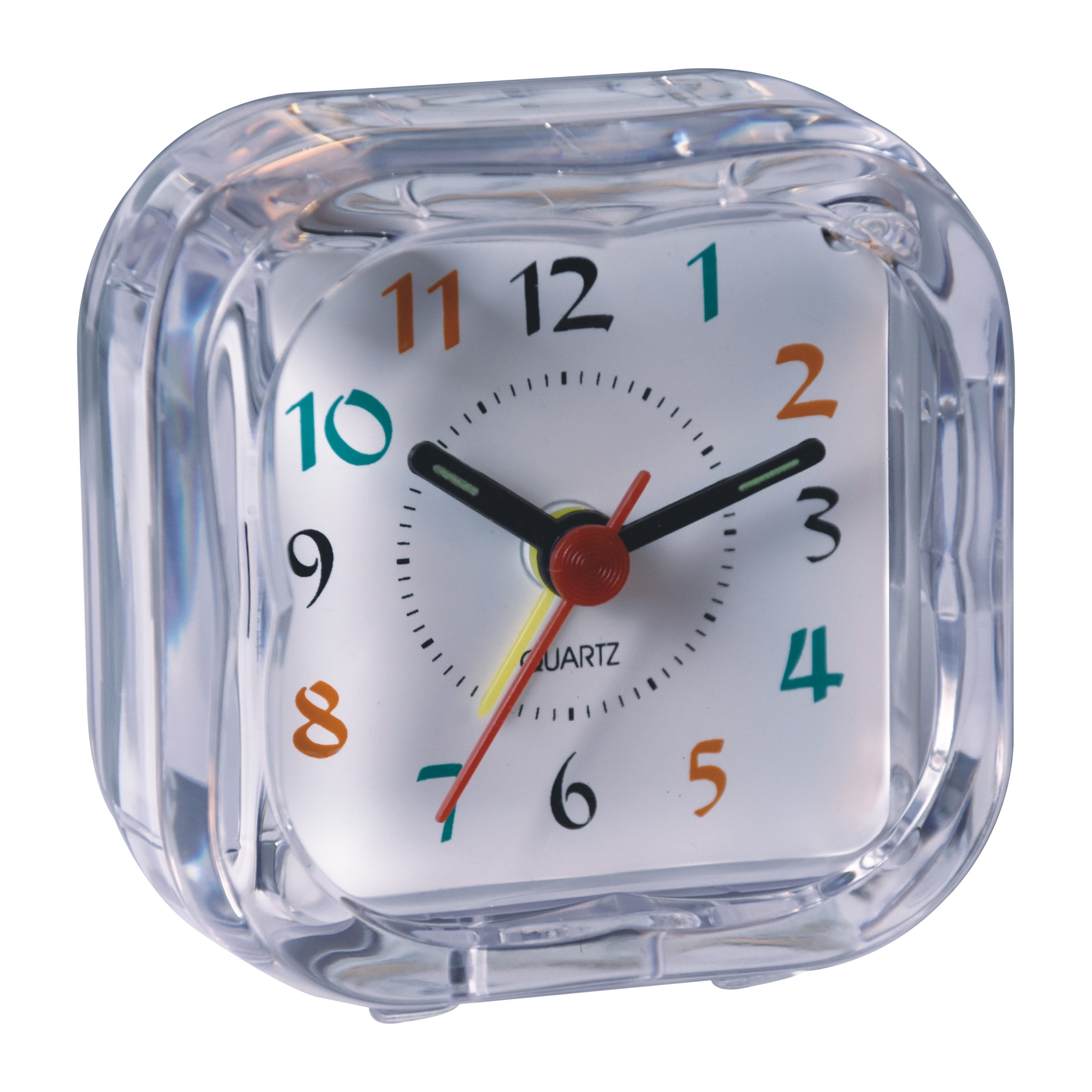 Home and Travel use Alarm Clock Small Quartz on snooze with clock Light deman- Resin white Crystal Clock children table clock-