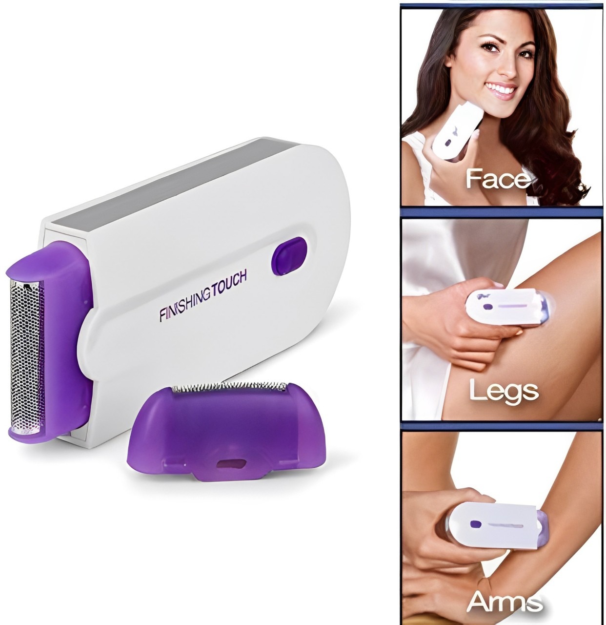 Hair Remover Machine for Face Legs Arms Body - Original Yes Finishing Touch 2 in 1 USB Rechargeable Electric Shaver Trimmer Epilator with LED Light, Instant Painless Laser Hair Removal Eraser for Women Men Cordless Mini Portable Grooming Tool