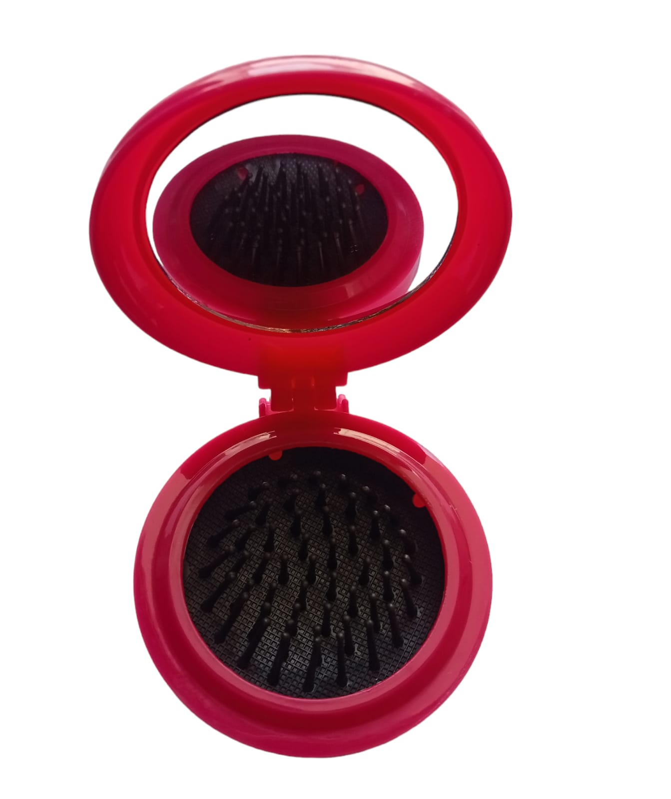 Folding Mirror with Comb Portable Pocket Small Travel Hair Brush
