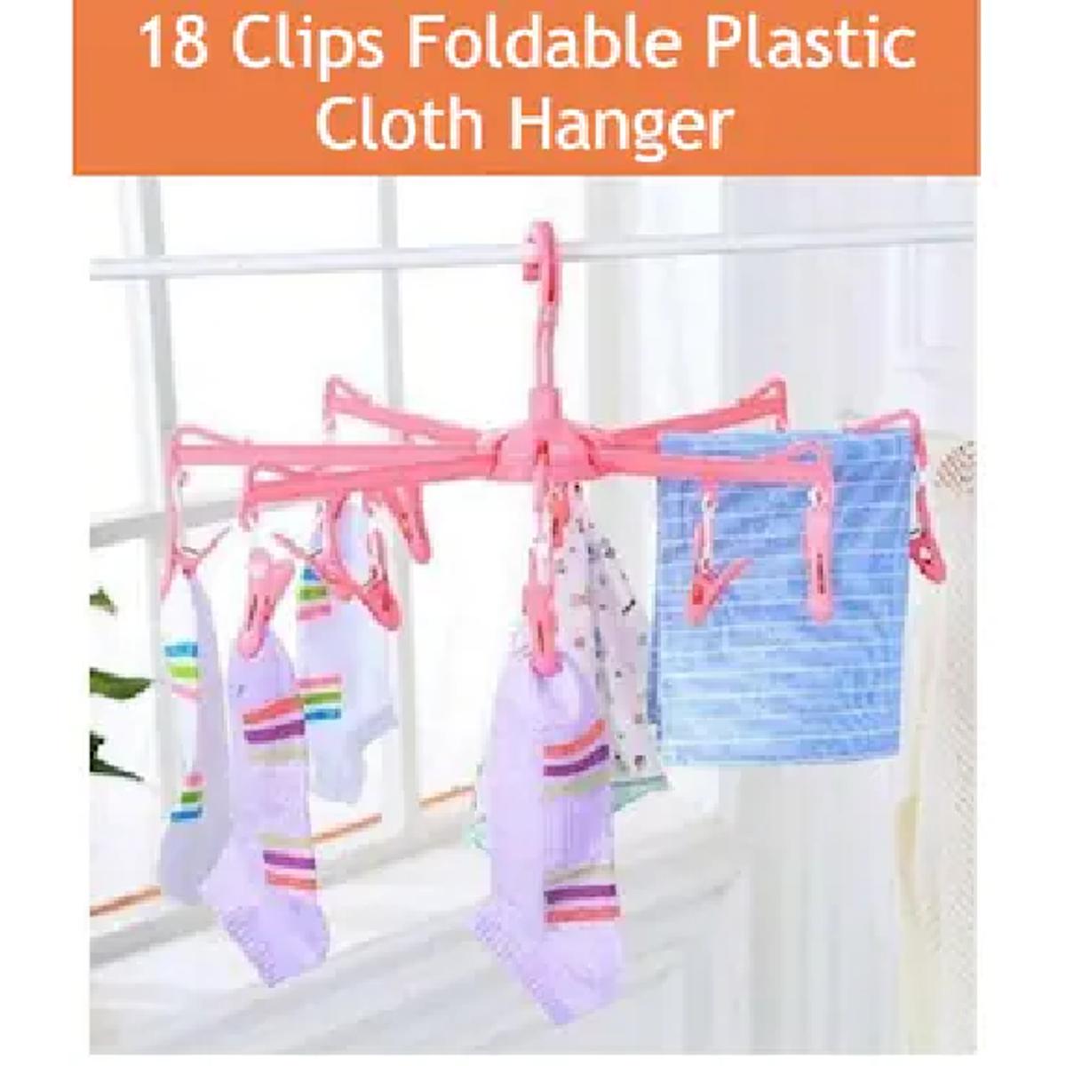 Laundry Hanger With Clips Plastic Folding Hanging Undergarments