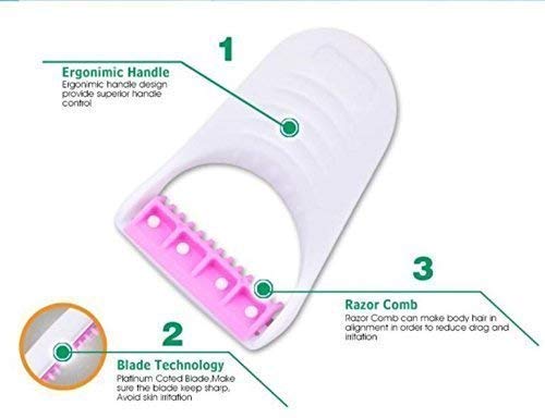 Pack of 06 Safit Women Razor with Tinkle Eyebrow Razor  / Bikini Razor / Women Body Shaving Razor / Ladies Razors / Ladies Body Shave Razors / Girls Soft and Sensitive Skin Body Hairs Removing Razor / Women / Ladies / Girls Safit Hairs Trimer Blade