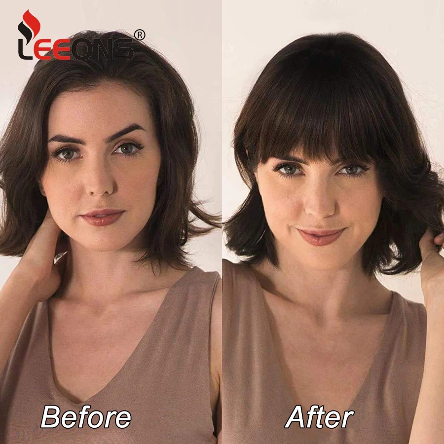 Fringe Bangs Clip Ons 6 Inch Short Straight Front Neat-natural hair color