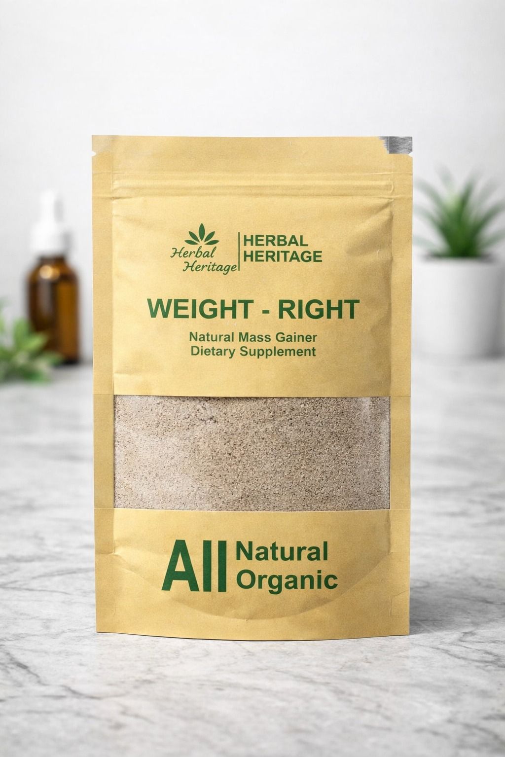 Weight Right Pack of 2 Powder-Natural Herbal Mass Builder Powder-High Energy Muscle Nutrition- Weight-Right Professional Weight Gain-Bodybuilding Supplement-