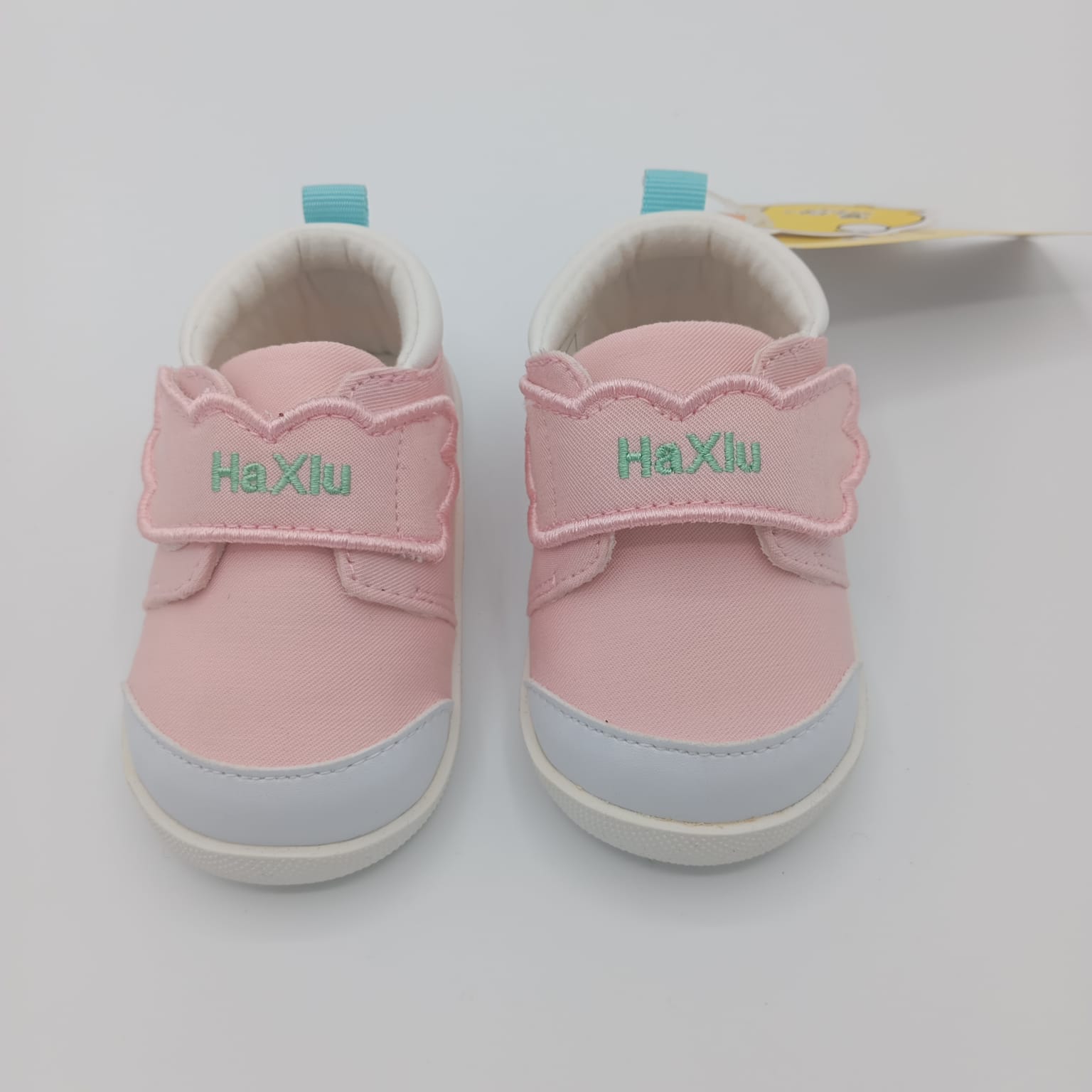 HaXlu Pink Canvas Soft Sole Baby Shoes | Infant First Walker Sneakers with Anti-Slip & Velcro Closure
