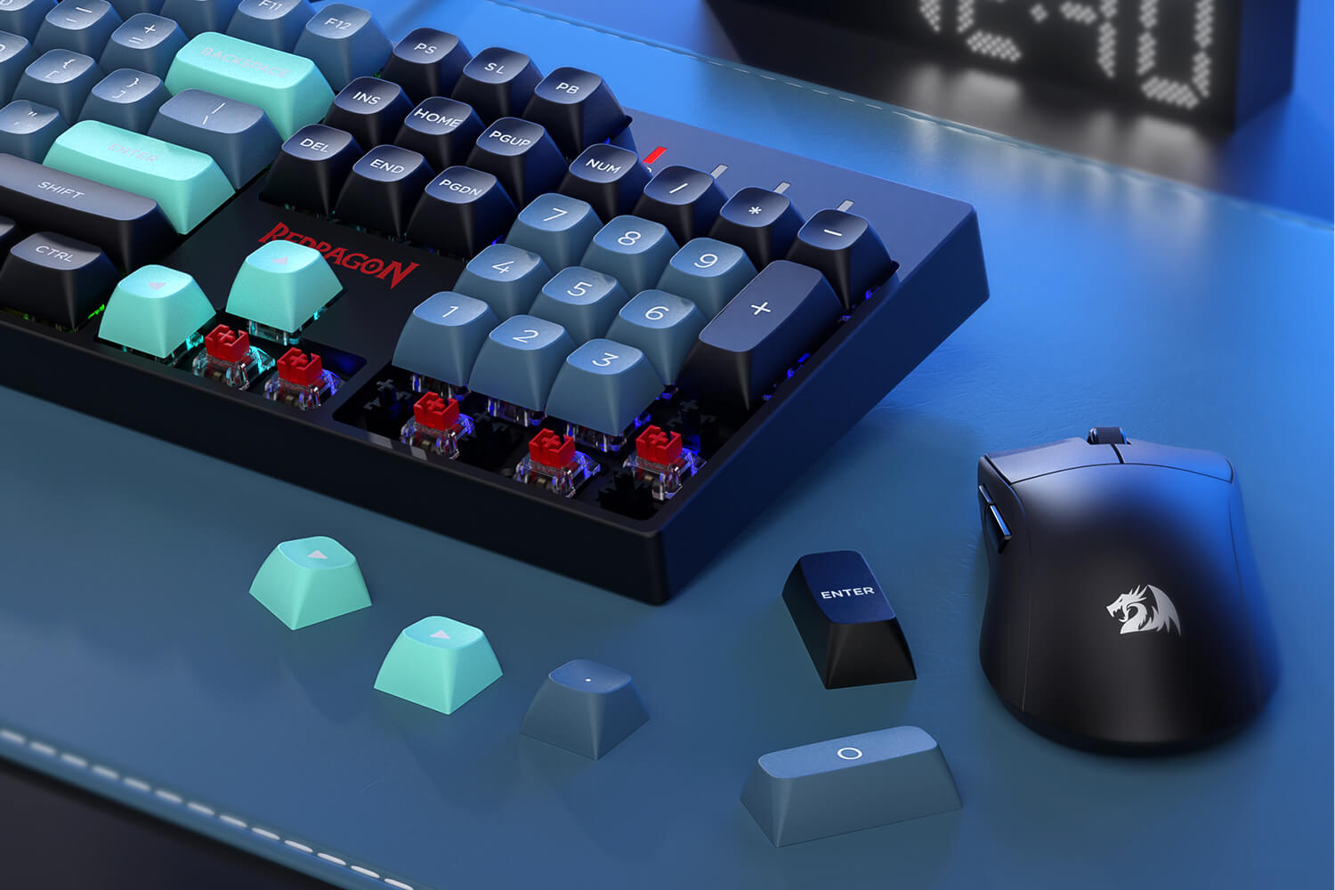 Redragon K582 SE SURARA Wired RGB Gaming Keyboard with 104 Keys Mechanical Keyboard w/Mixed Color Round PBT Keycaps Linear Red Switch 19 01e47f2c1a3a13798e3cbe23f606d4bf