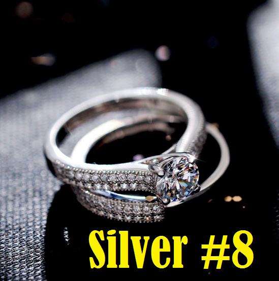 New Fashion Zircon Pair Finger Rings Couple Jewelry Engagement Bridal Wedding Gift Men Women