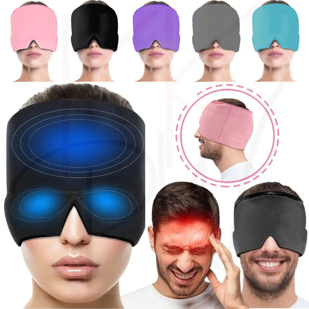 Migraine Relief Hat for Headache – Hot & Cold Therapy Gel Ice Cap | Full Head Coverage Ice Pack for Migraine, Eye Strain, Sinus & Stress Relief | Reusable Headache Cap for Men & Women | Random Colors
