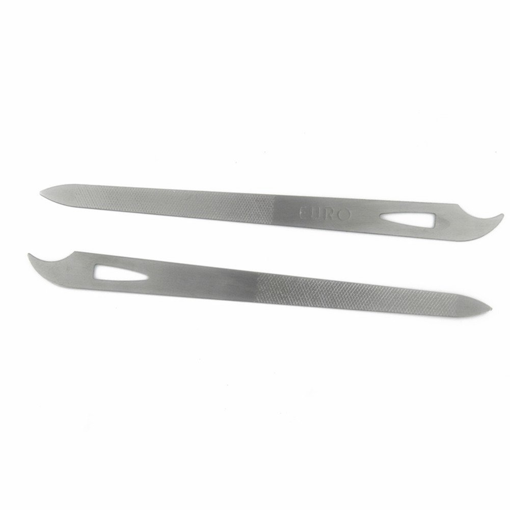 3 in 1 2 Pc Stainless Steel Nail Buffer File Stronge Metal Lime