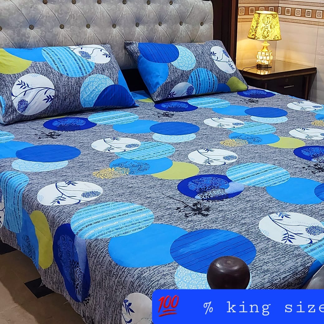 HighQuality King Size Polycotton Bed Sheet with 2 Pillow Covers
