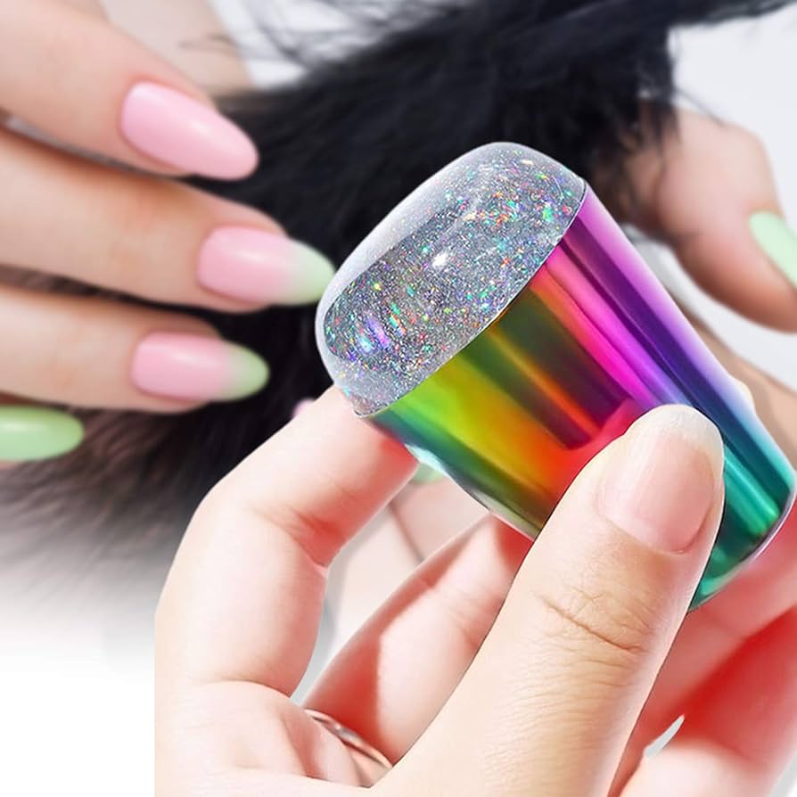 Nail Stamper Art Jelly Silicone Stamper With Cap Stamp for French Nails, Nail Art Stamping Tool