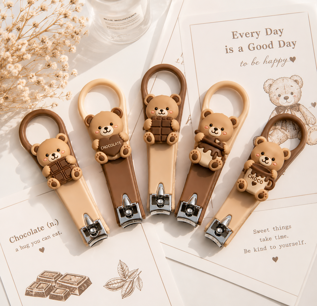 Cute 3D Nail Clippers - Portable Aesthetic Animal Nail Cutter with Ring Holder, Pocket Grooming Trimmer for Kids & Travel by azzi eclat