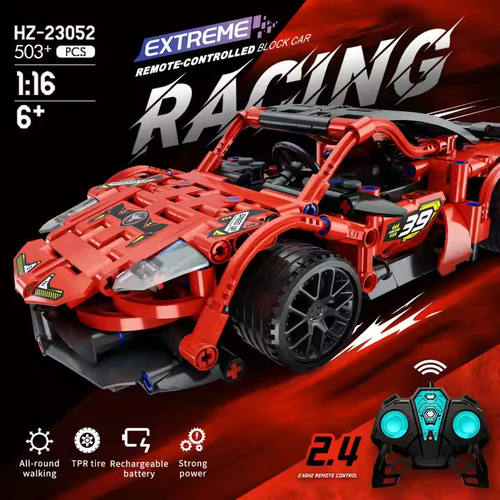 KIDDO KASTLE - Remote Control RC Building Block Car 503+ PCS | 1:16 DIY STEM Off-Road RC Truck Building Blocks Set | 2.4GHz Remote Control Drift Car Construction Brick Toy for Kids | Assorted Models