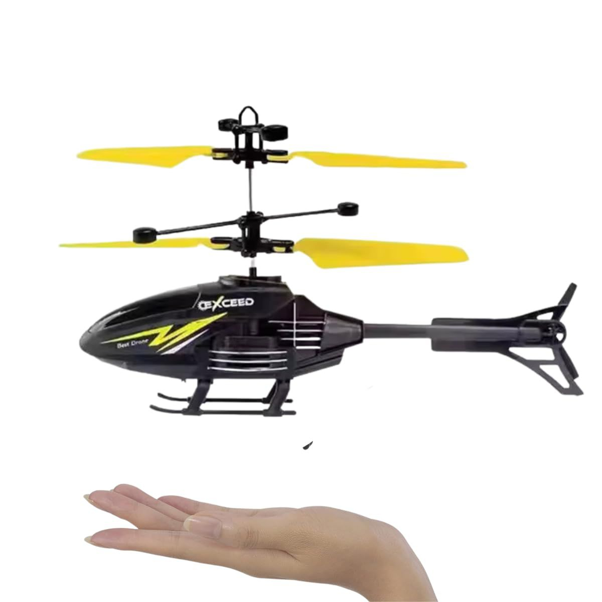 Helicopter with Radio Remote Control and Hand Sensor Charging Helicopter 2 in 1 Toys with 3D Light Toys for Boys Kids (Indoor & Outdoor Flying) - Hand Sensor Helicopter for Kids - Best Gift for Kids