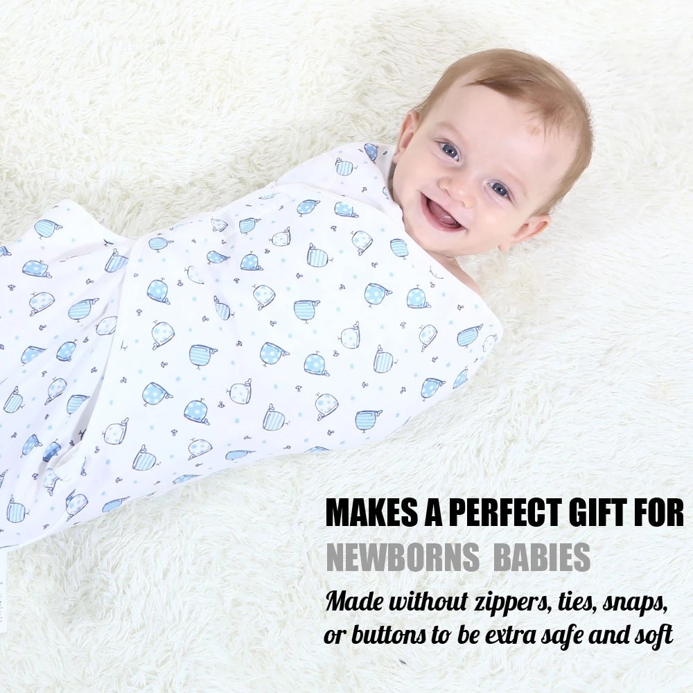 AA Mother and Baby Infant Baby Swaddle Blanket Adjustable Infant Wrap Baby Blanket - Multicolor - MultiPrint
