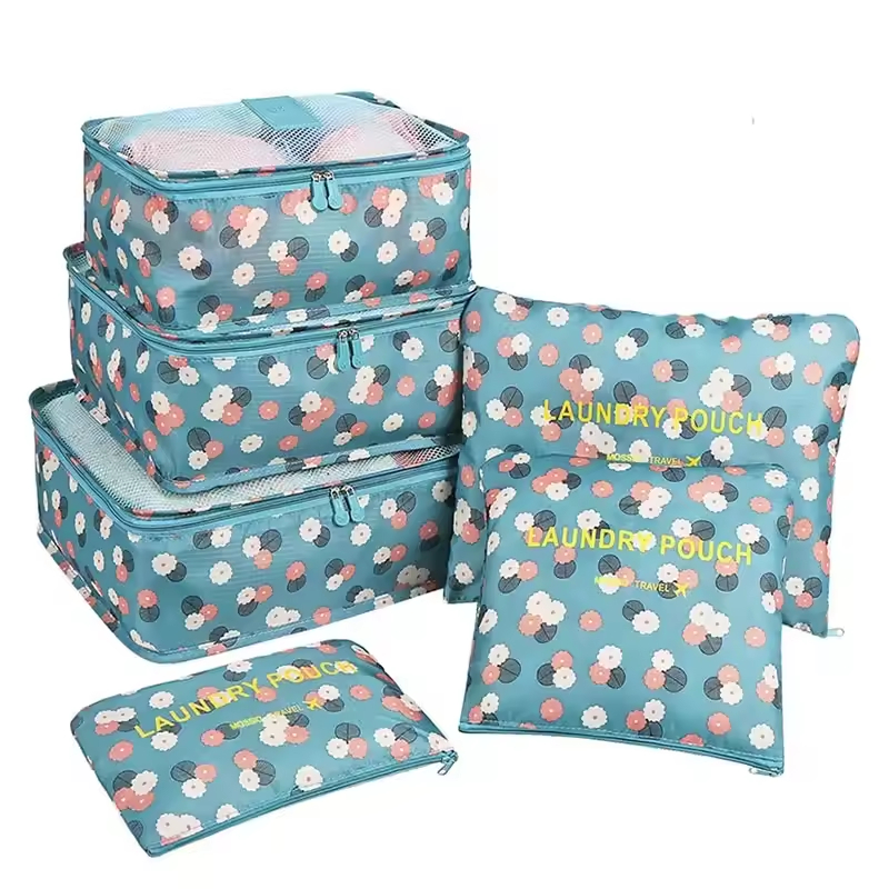 6pcs Travel Organizer Set Suitcase Storage Bag Portable Clothes Underwear Shoes Cubes For Travels Makeup Bags Luggage Organizers