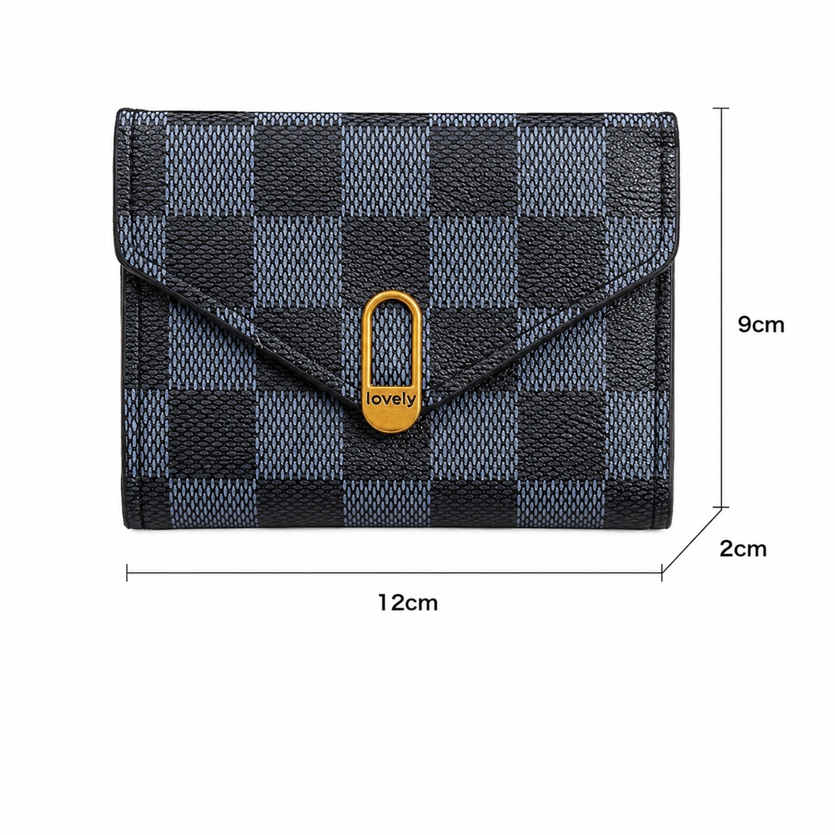 Women's Mini Envelope Wallet - Compact Foldable Card Holder with Metal Clasp