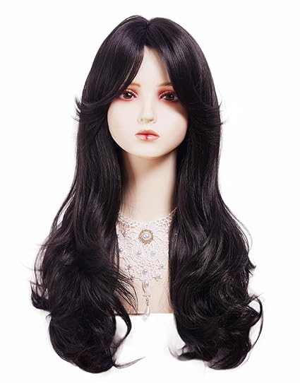 Black WIg for Women Long extension Wavy ,  Natural Black Wigs Natural Looking Heat Resistant Synthetic Wig