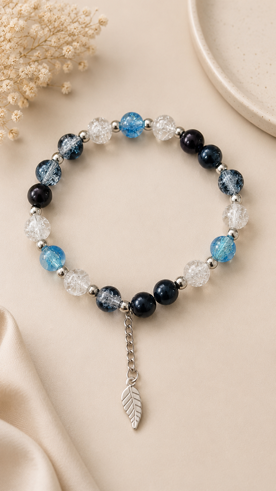 Crackle Beads Bracelet for Girls | Handmade Adjustable Stylish Fashion Jewelry