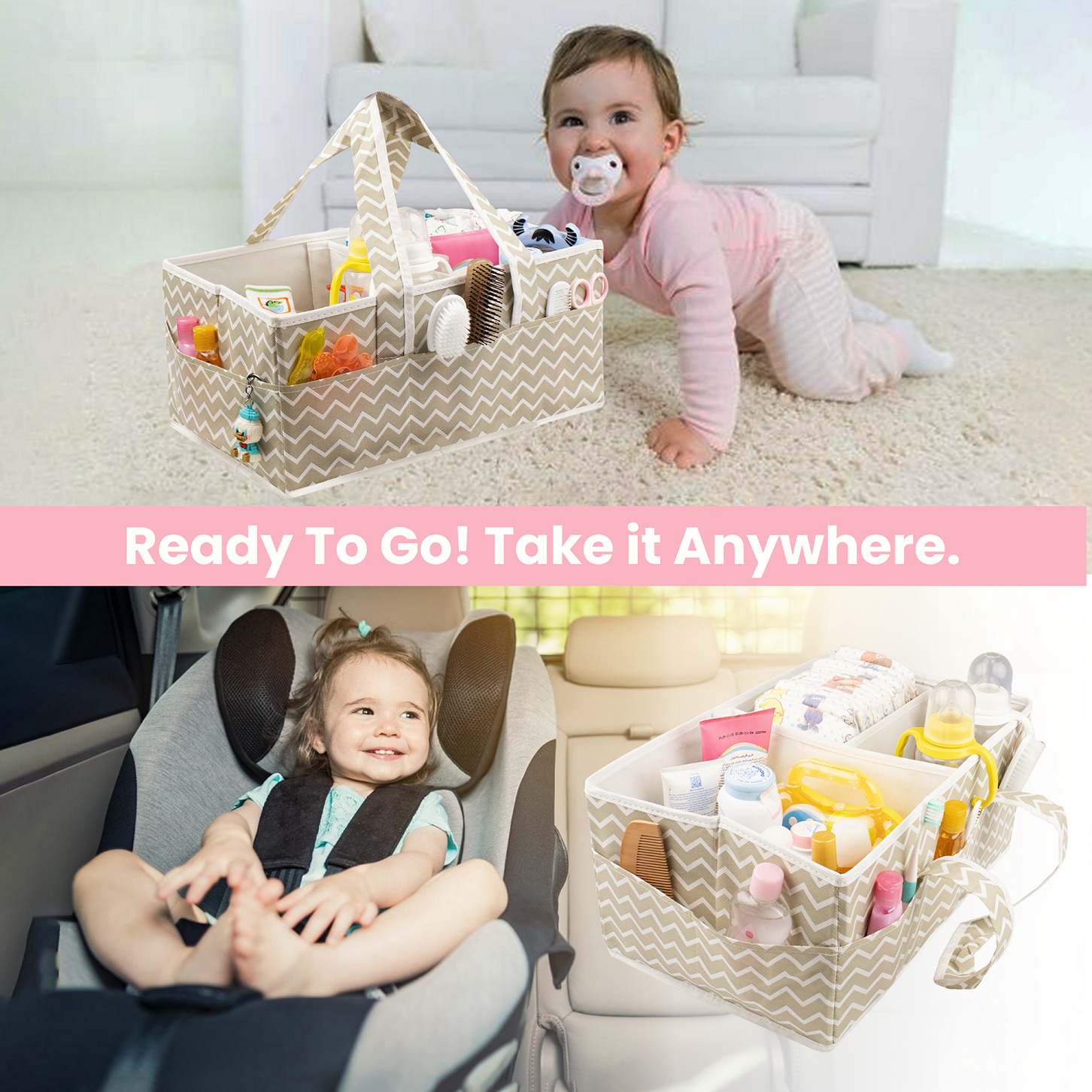 Baby Diaper Caddy Organizer Large Sturdy