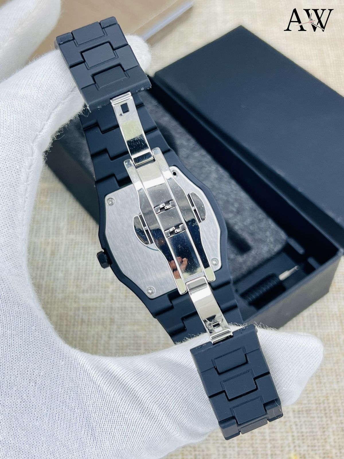 black arabic aura fiber chain watch waterproof 100% Original watch