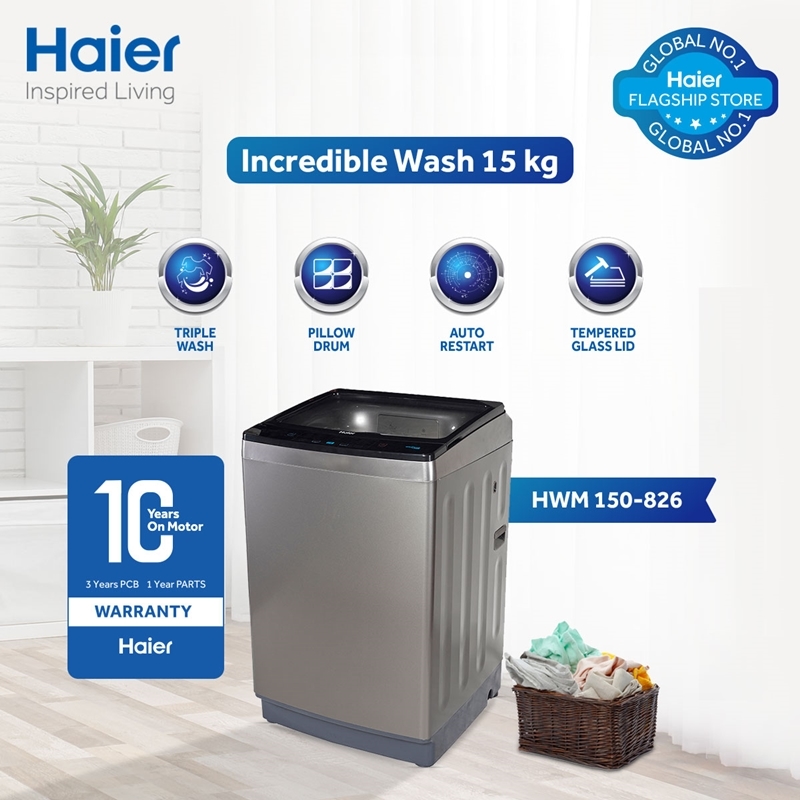 Haier Automatic Washing Machine 15 KG - HWM 150-826