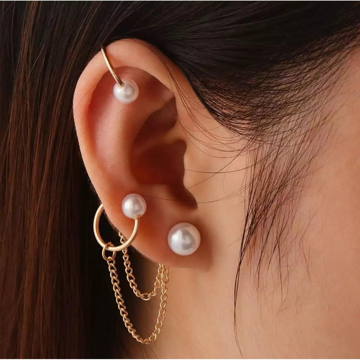 1 Pair new Stylish earcuff For Girls - Gold