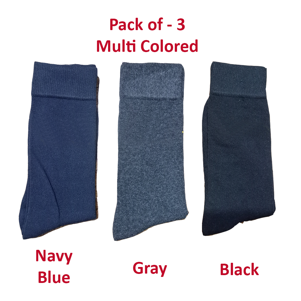 3 - Pair Full Socks | Men Cotton Spandex for Summer Special -  Multicolor Crew
