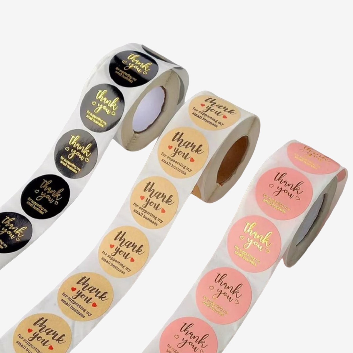 100 Pcs of 3 Types Thank You For Supporting My Small Business Sticker Labels for Packing Decoration