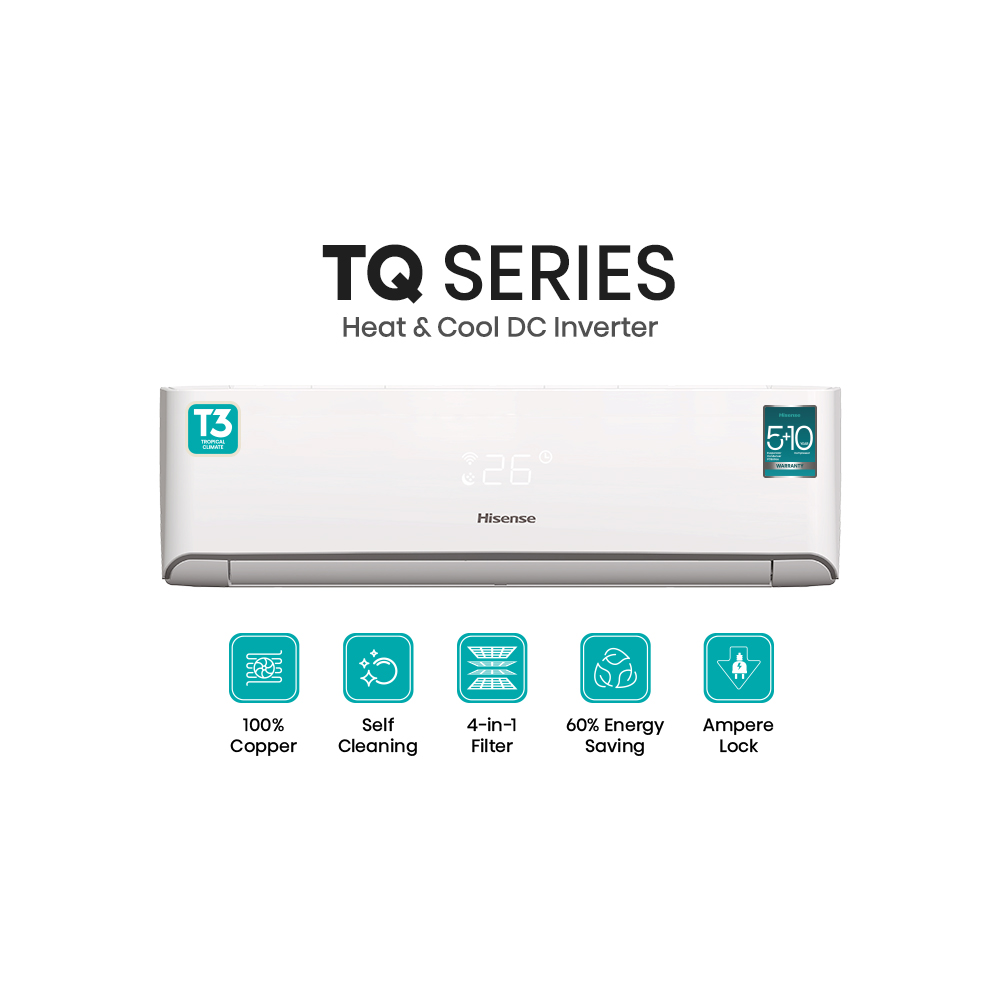 Hisense HC18SRTQ60T3 1.5 Ton Heat & Cool Split Inverter AC