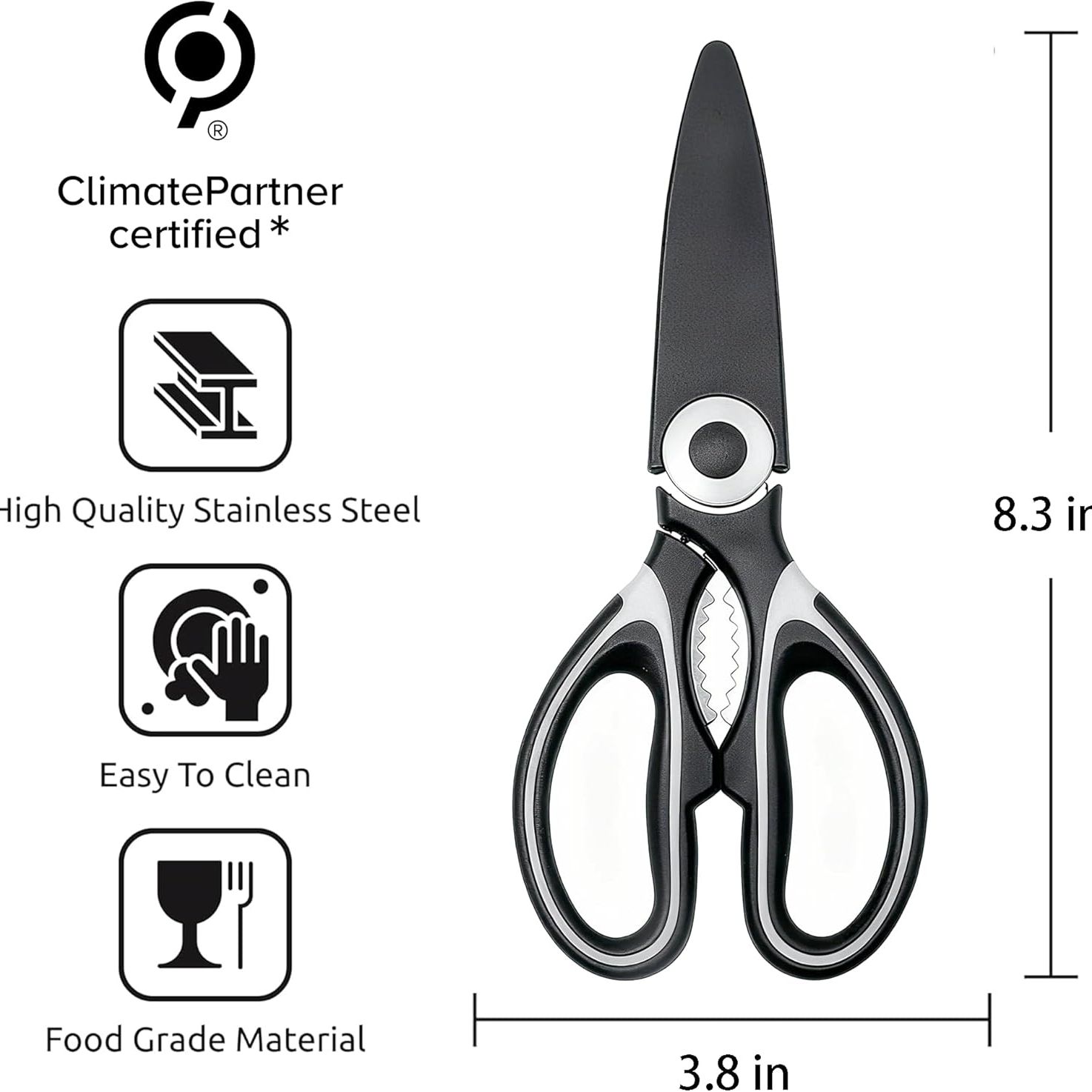 Sharp Scissors Cooking Kitchen Scissors All-Purpose ? Heavy Duty Stainless Steel Cooking ...