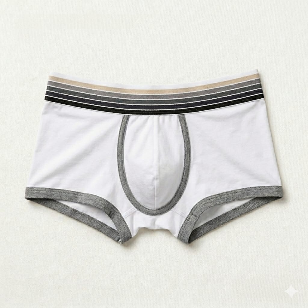 Premium Cotton-Blend Men’s Trunks Boxer Underwear| Ultra-Soft Breathable Cotton Trunks with Contrast Piping & Striped Waistband