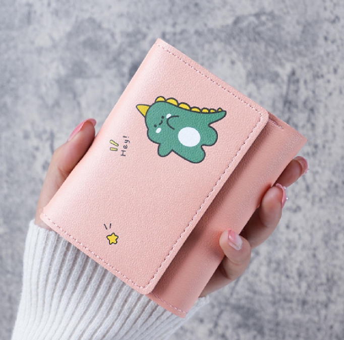 Synthetic Leather Trifold Wallet for Women - Lightweight Multi-Card Bag & Student Gift Style