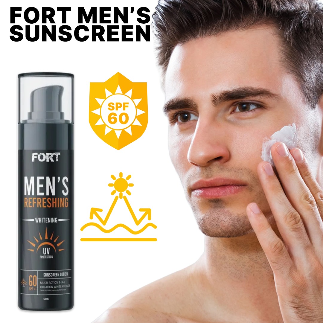 FORT Men Refreshing Whitening Sunscreen lotion UV Protection SPF 60 | 50ml