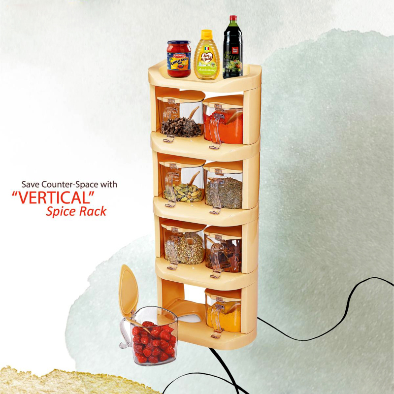 Tier New Vertical Style Spice Rack Jars Spice Organizer Set