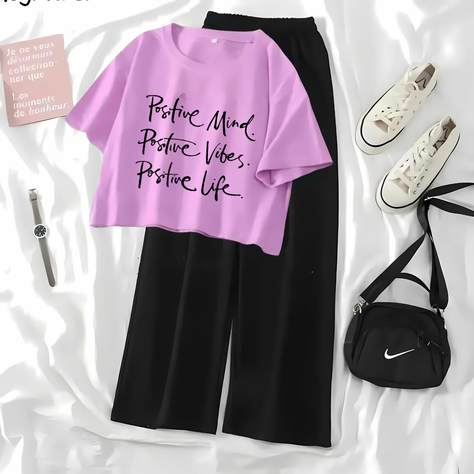 Crop Top and Flapper Trouser Best Quality Suit for Women and Girls