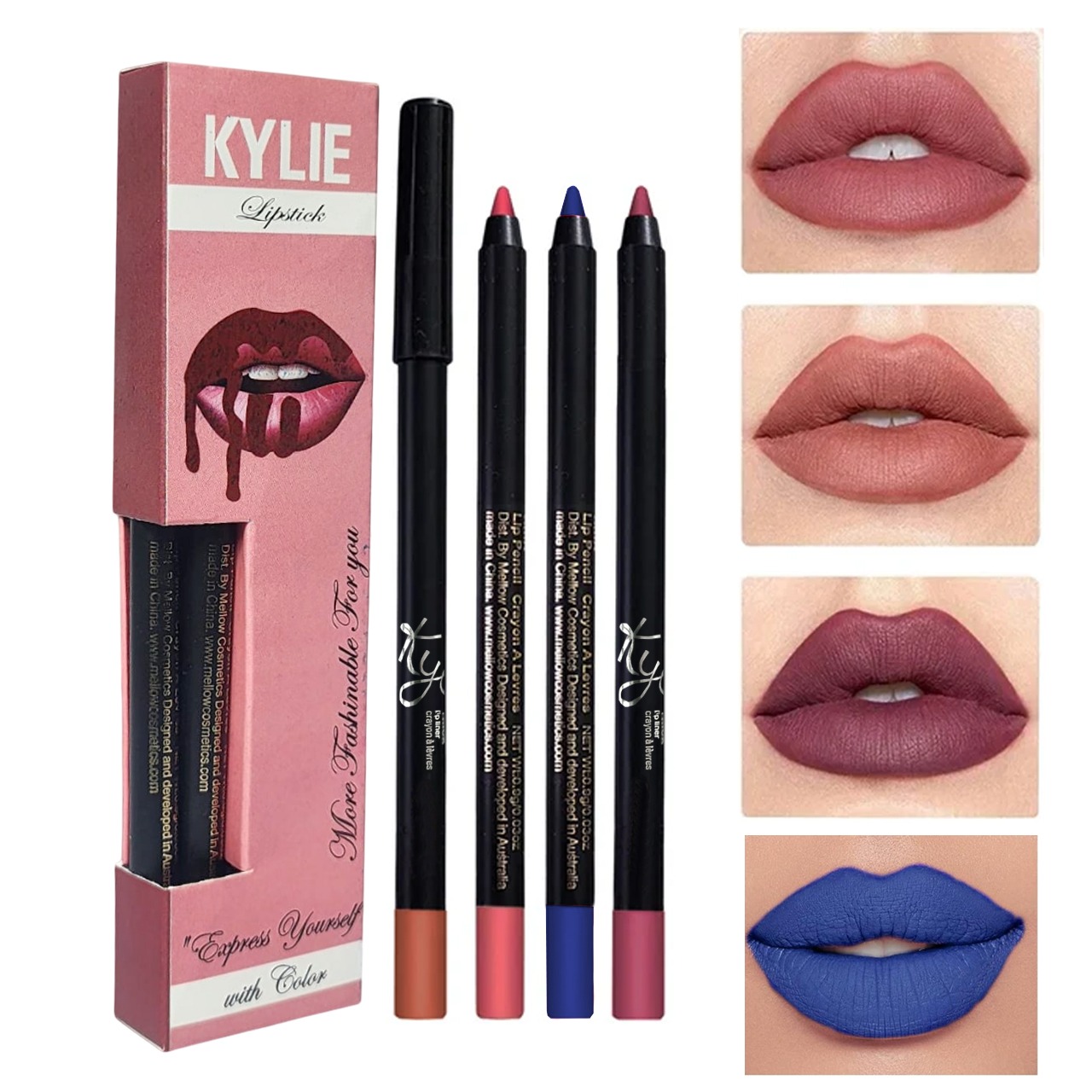 julystar Pack of 04 Long Lasting lipliner Pencil