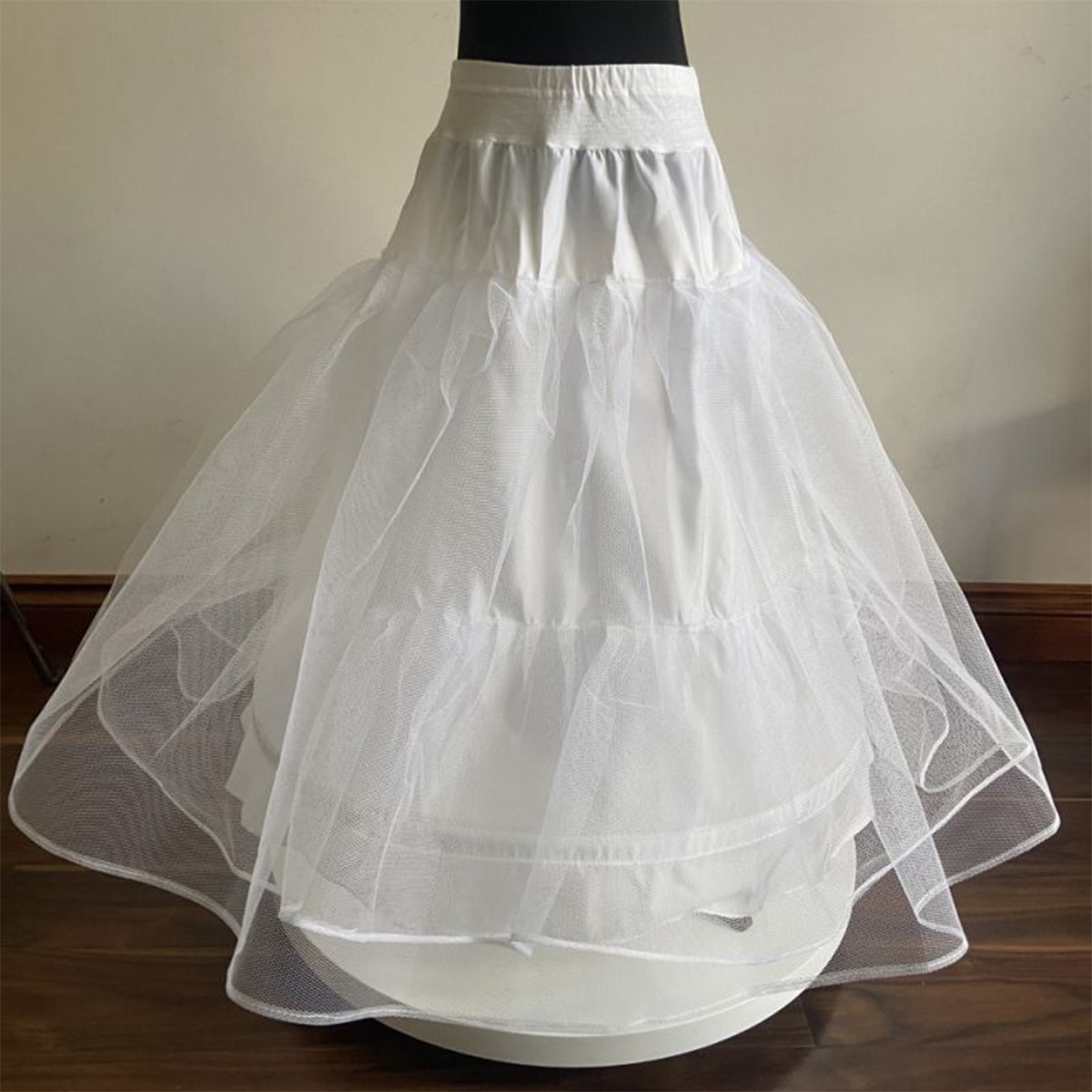 Cancan Skirt for Regular Dresses - White, Elastic Waist, Multiple Lengths Available