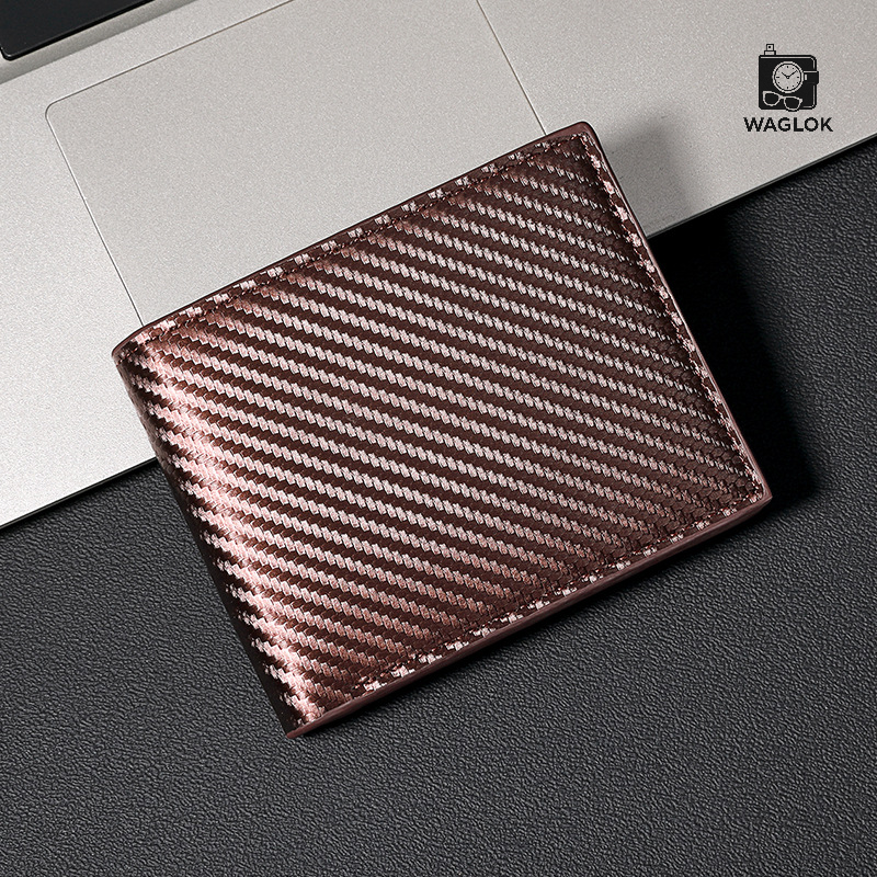 Carbon Fiber Texture Wallet for Men With Box – Slim & Stylish Bifold Wallet