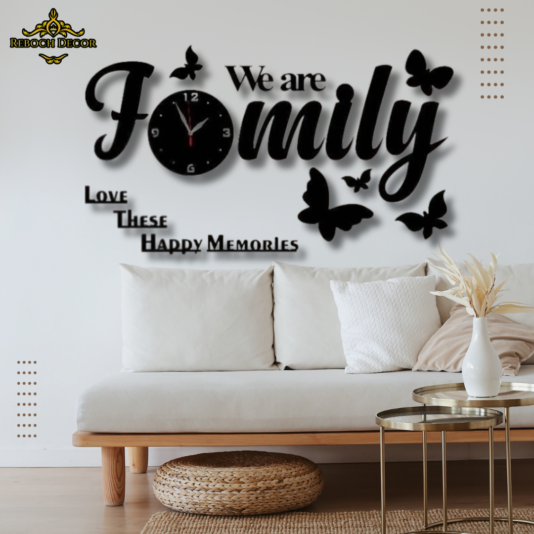 Reboch Decor Brand High quality wooden wall clock | Family Shaped wall clock | Family shaped wooden wall clock