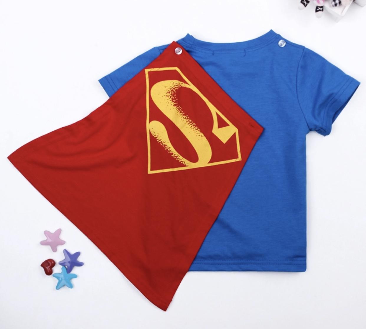 shirt kids superhero top superman cape 