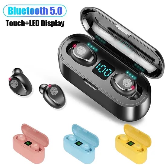 M19 And M29 ,F9 TWS Air pod_ with Super Sound & High Quality Touch Sensors True Stereo Headphones with Built in Mic 10m Transmission Bluetooth Wireless Earbuds , Case Sport Headset for all Bluetooth Smart devices.